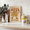 vibrant Delicious Pizza Kitchen 2 poster mouthwatering design green gray tones space A4 cm A0 sizes flavor decor lovers