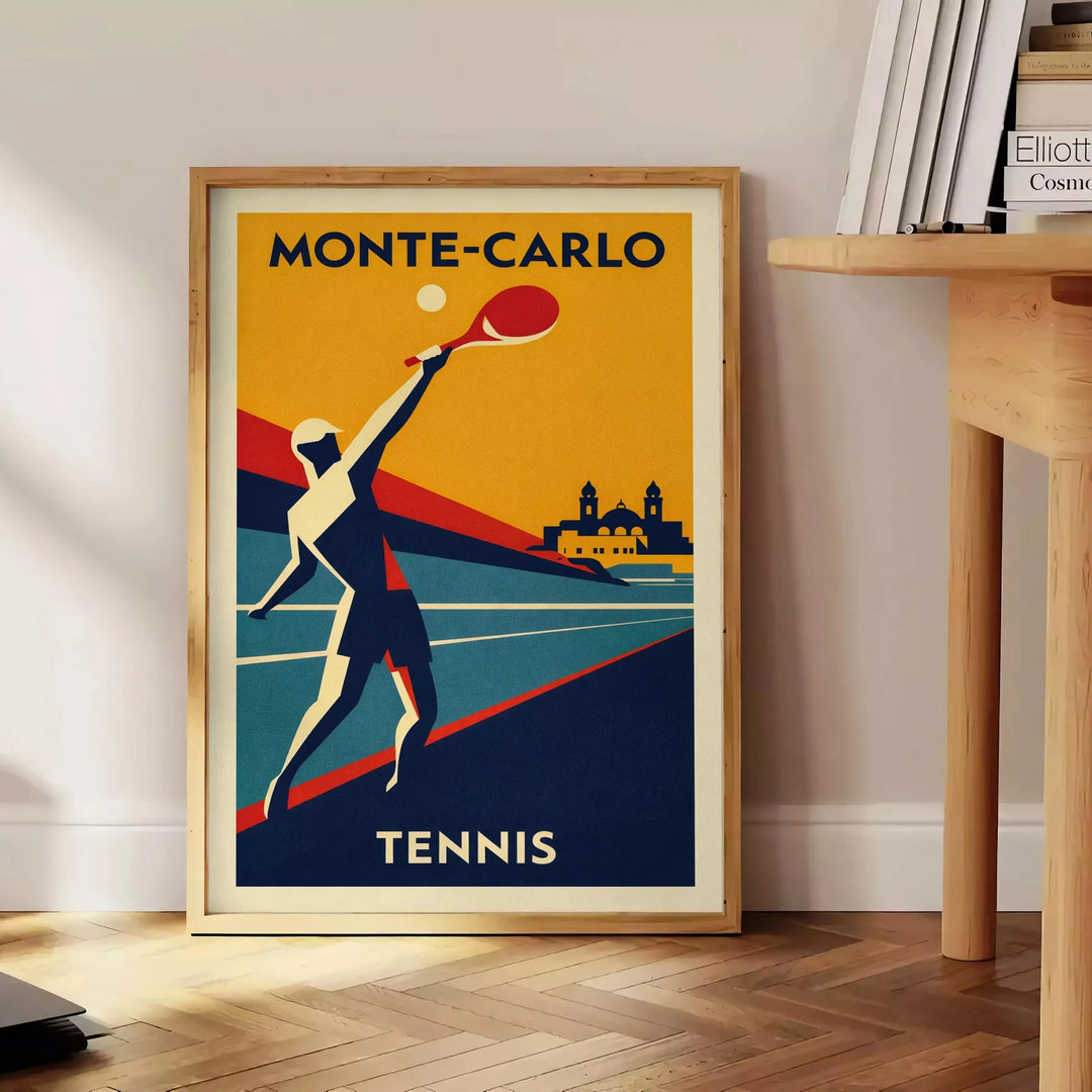 Stilvolles Poster von Monte Carlo Monaco Tennis, erhältlich in verschiedenen Größen, bringt Eleganz und Sportlichkeit in jede