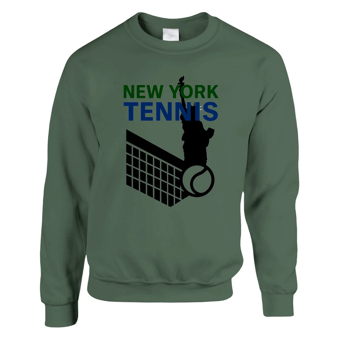 Sweater unissex New York Tennis em mistura de algodão e poliéster, confortável e estiloso, com costura dupla e corte clássico