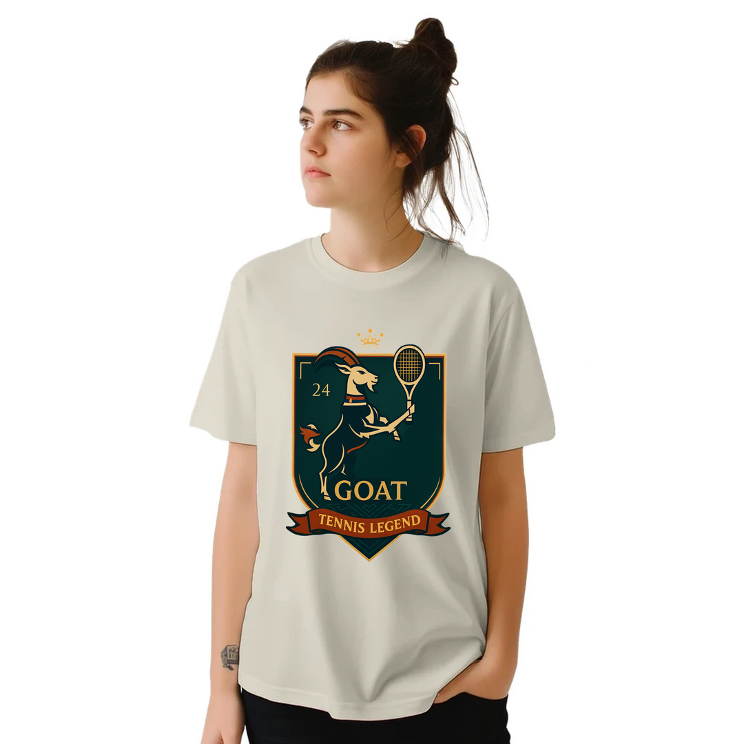 Camiseta exclusiva "Tennis GOAT Nole" para fãs de Novak Djokovic, confeccionada em algodão de alta qualidade para conforto e