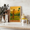space stunning vintage golf poster art Los Angeles charm rich brown green tones best gift golfers deco piece available frames dimensions A4 cm timeless elegance