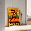 Affiche captivante thématique Nairobi Riadh Athletics couleurs rouge noir audacieuses une touche dynamique espace  excellent dimensions cm passion sport disponibles A4 A0