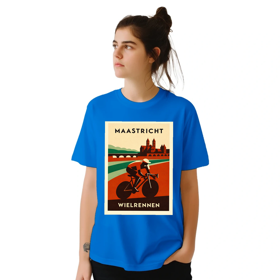 T-shirt T - shirt Maastricht Pays Bas idéal passionnés cyclisme design unique paysages néerlandais parfait sorties vélo moments détente style confort coton première qualité une tenue longue durée