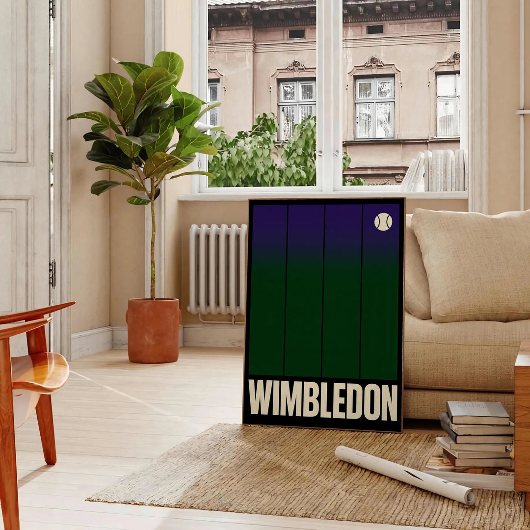 affiche exclusive Wimbledon Tennis 6 un must have tous passionnés élégantes couleurs noir gris artwork une touche chic décoration dimensions cm sublimez murs disponibles A4 A0