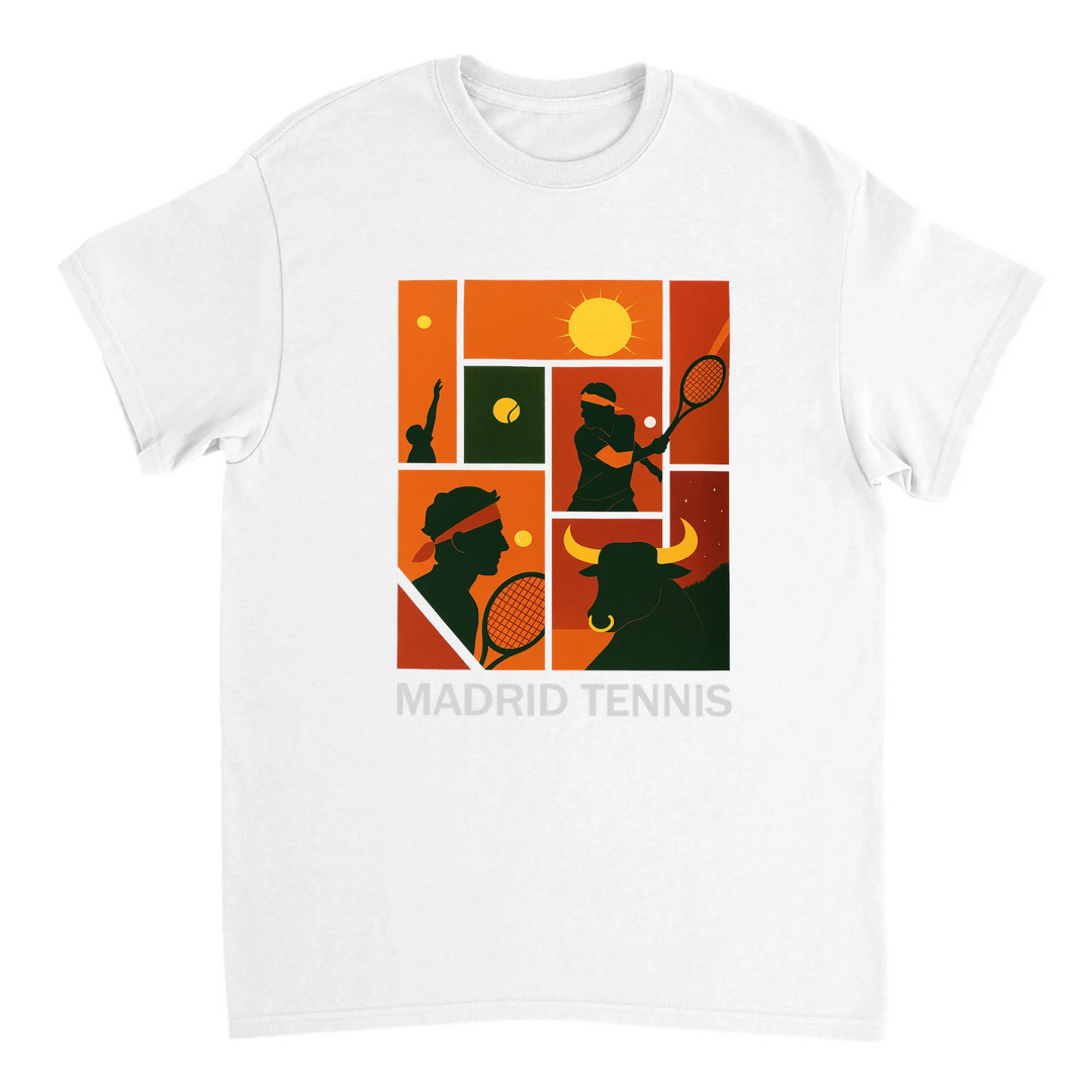 Madrid Tennis T-shirt med Rafa Nadal, perfekt för tennisälskare. Tillverkad av mjuk bomull för komfort och stil, både på och