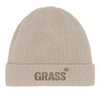 Beanie Grass Tennis in cotone biologico con design ricamato, perfetto per uno stile eco-friendly e confortevole
