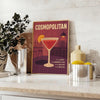 élégance cocktail Cosmopolitan affiche vibrante teintes orange marron 50x70 30x40 un ajout chic espace poster intérieur disponibles