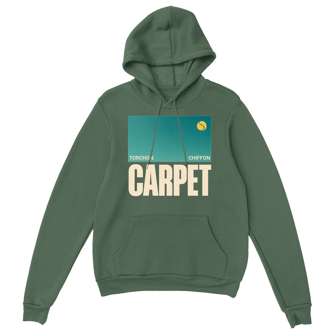 Sudadera unisex Torchon Chiffon Carpet Tennis, suave mezcla de algodón y poliéster, con capucha forrada, bolsillo frontal y p