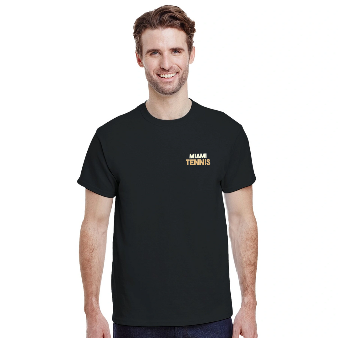 T-shirt de ténis Miami, com design vibrante, ideal para entusiastas do ténis e amantes de Miami. Perfeito para o court ou uso