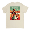 情熱的なファンとスタイリッシュなアスリートのためにデザインされたローマテニスTシャツ。コート内外での着用に最適な鮮やかなテニスグラフィックが特徴。柔らかく通気性のあるコットン素材で快適さを提供します。
