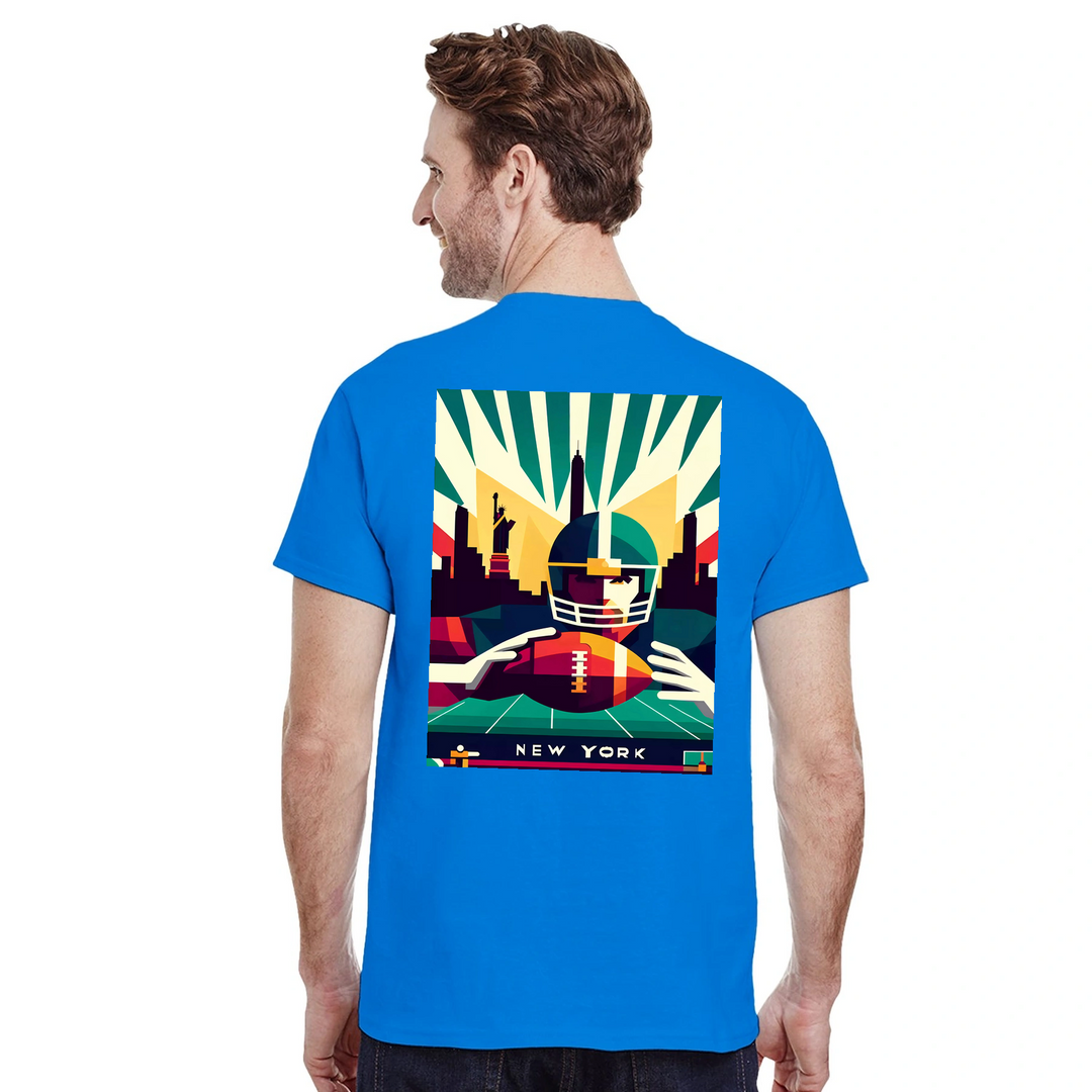 T-shirt New York Football, perfetta per i fan e per chi ama la moda, realizzata in cotone resistente e con un design audace c