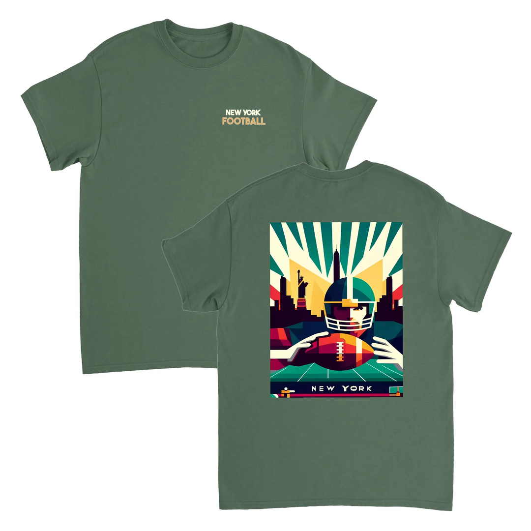 T-shirt New York Football, perfetta per i fan e per chi ama la moda, realizzata in cotone resistente e con un design audace c