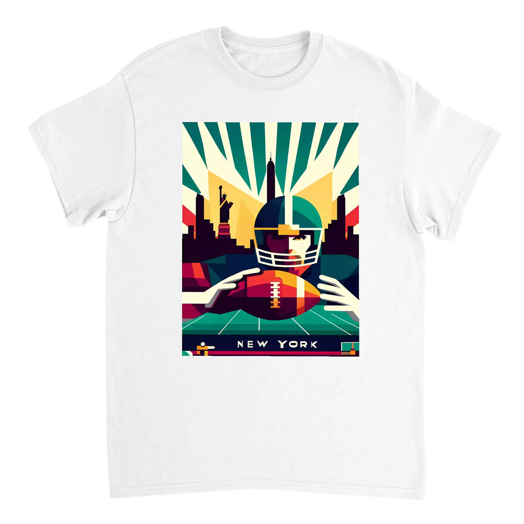 Stylowy t-shirt z motywem nowojorskiego futbolu, idealny na mecze i codzienne wyjścia. Wysokiej jakości bawełna zapewnia komf