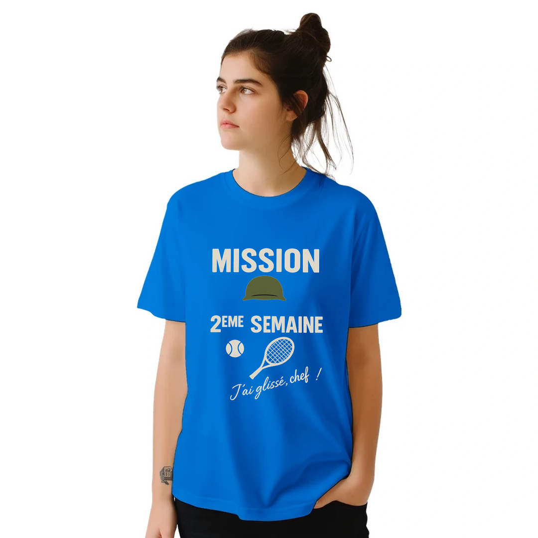 Image Blue de Mission 2eme Semaine Tennis Tshirt 4 [color:blue] [view:front]