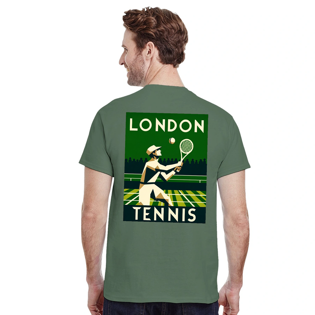 Koszulka tenisowa inspirowana Londynem, idealna dla fanów i graczy. Wykonana z wysokiej jakości bawełny, łączy styl z komfort