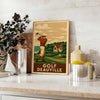 golf poster art vintage Deauville scene rich brown green hues best gift golfers elegant wall sizes prints collection frame