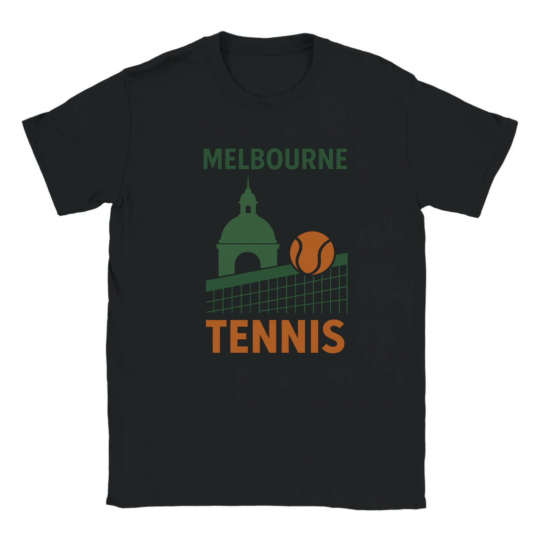 T-shirt exclusivo Tennis Melbourne, perfeito para fãs e jogadores, feito em algodão de alta qualidade para conforto
