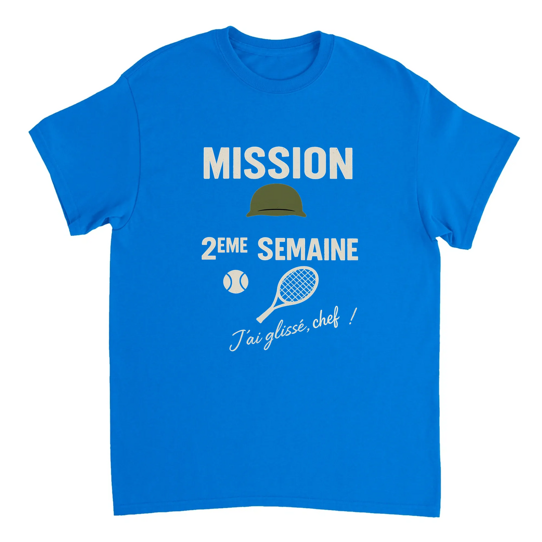 Image Blue de Mission 2eme Semaine Tennis Tshirt 4 [color:blue] [view:front]