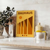 vibrant charm Bauhaus poster art striking Yellow Shadow design bold red green hues prints available space unframed options