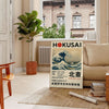 Affiche exposition exclusive Hokusai élégance gris éclat rouge disponibles 30x40 espace cadre choix