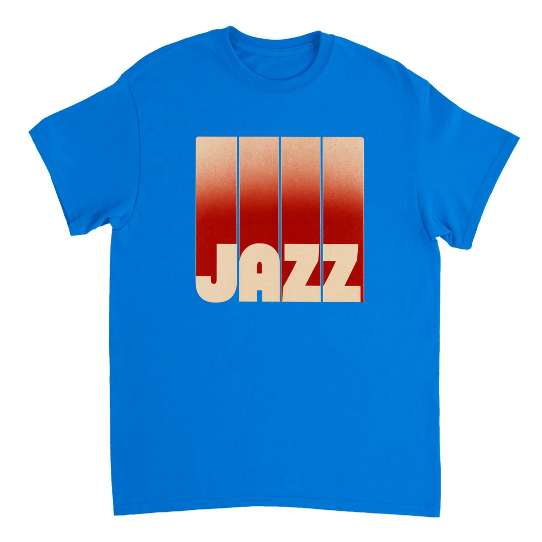 音楽愛好家にぴったりのジャズテーマTシャツ。鮮やかなデザインがジャズの本質を捉え、会話のきっかけになります。サイズはS、M、L、XL、XXLから選べます。