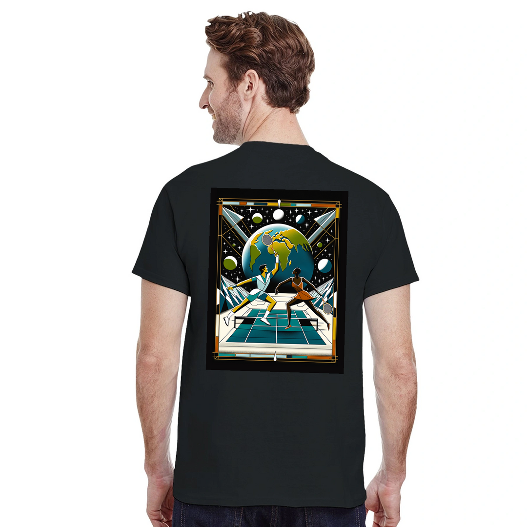 T-shirt Tennis Moon, design único que combina amor pelo ténis com um toque celestial. Confortável e estiloso, disponível em v