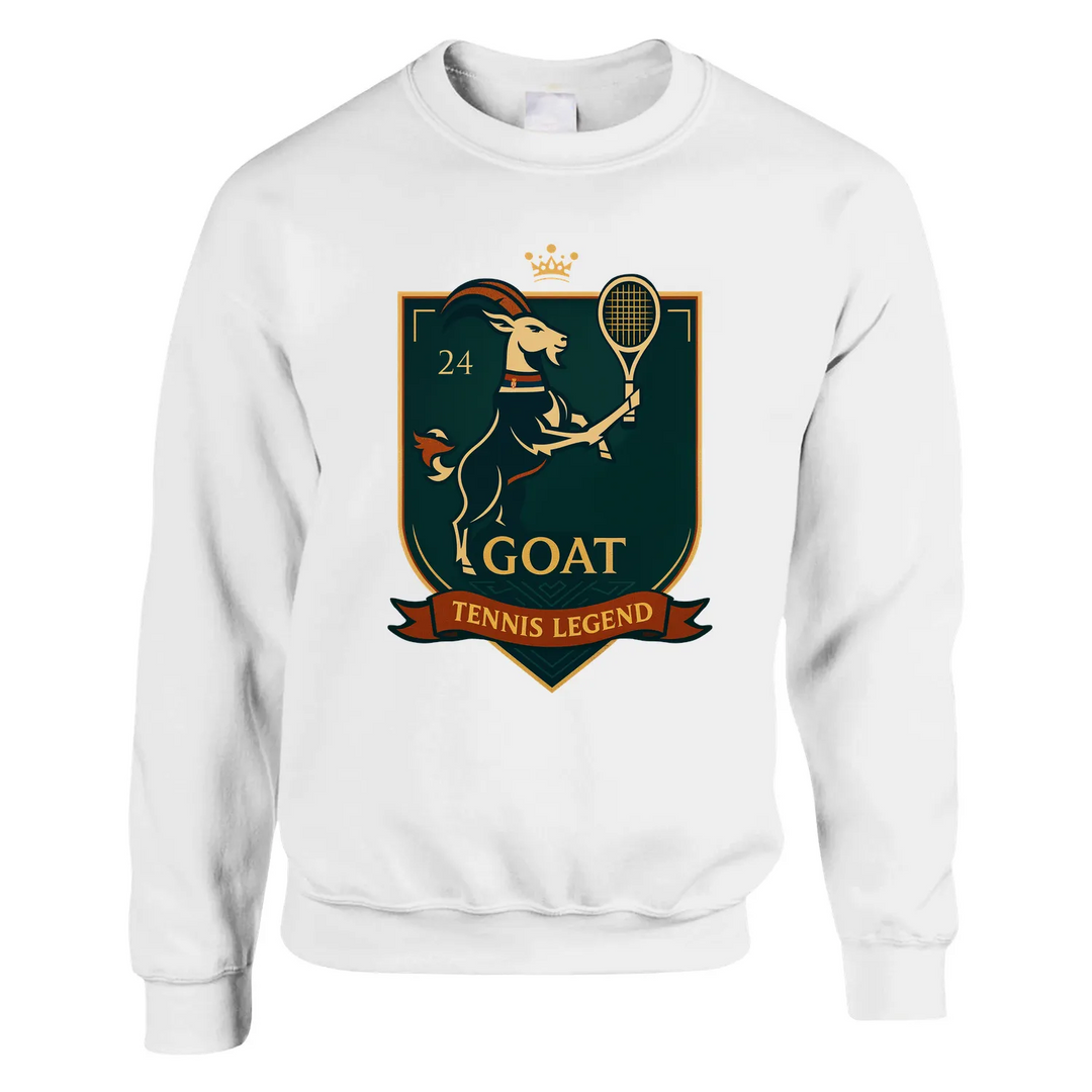 Maglione Tennis GOAT Nole, unisex, in cotone e poliestere, morbido e resistente, taglio classico e confortevole
