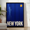 Pôster 'New York Tennis 8' em tons vibrantes de laranja e cinza, disponível nas dimensões 50x70 ou 30x40, ideal para decorar