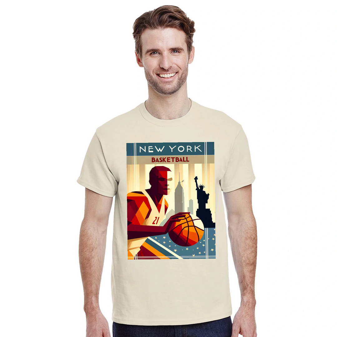 T-shirt T - shirt basket new-yorkais parfait passionnés sport emblématique design unique une touche style garde-robe Achetez amour ville un tissu coton doux respirant