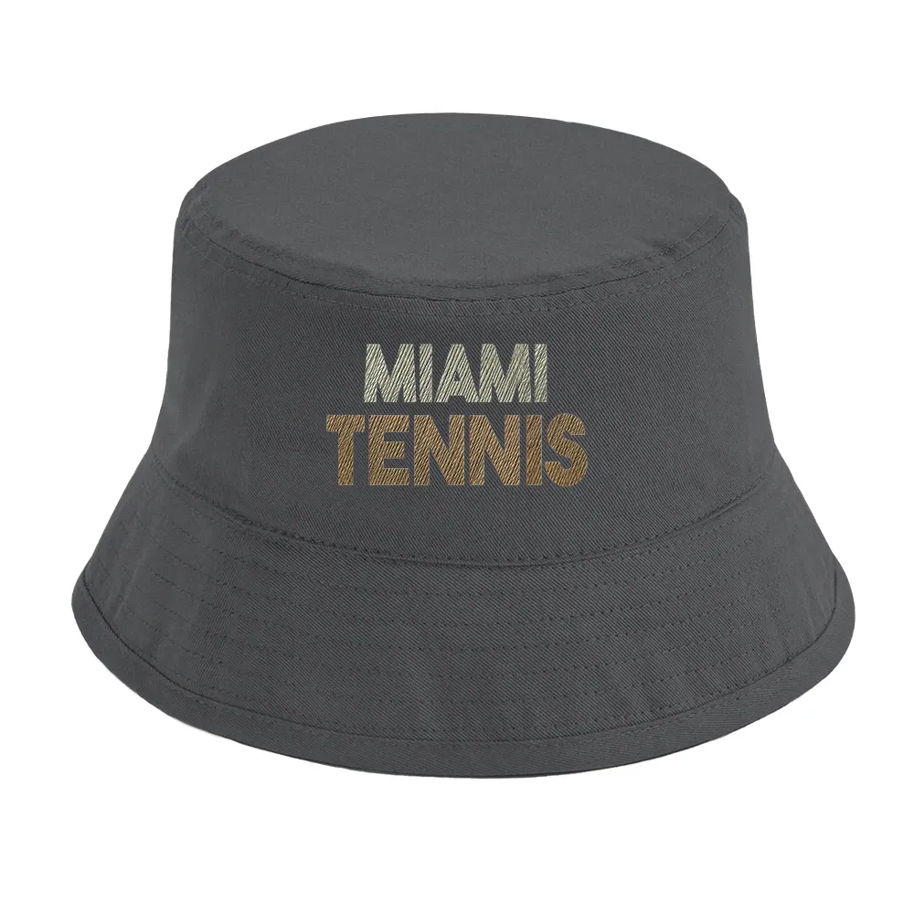 Miami Tennis 2 Brodé Bob un élégant éco-responsable 100 % coton bio OCS une protection solaire UPF50 style durabilité chapeau tendance environnement