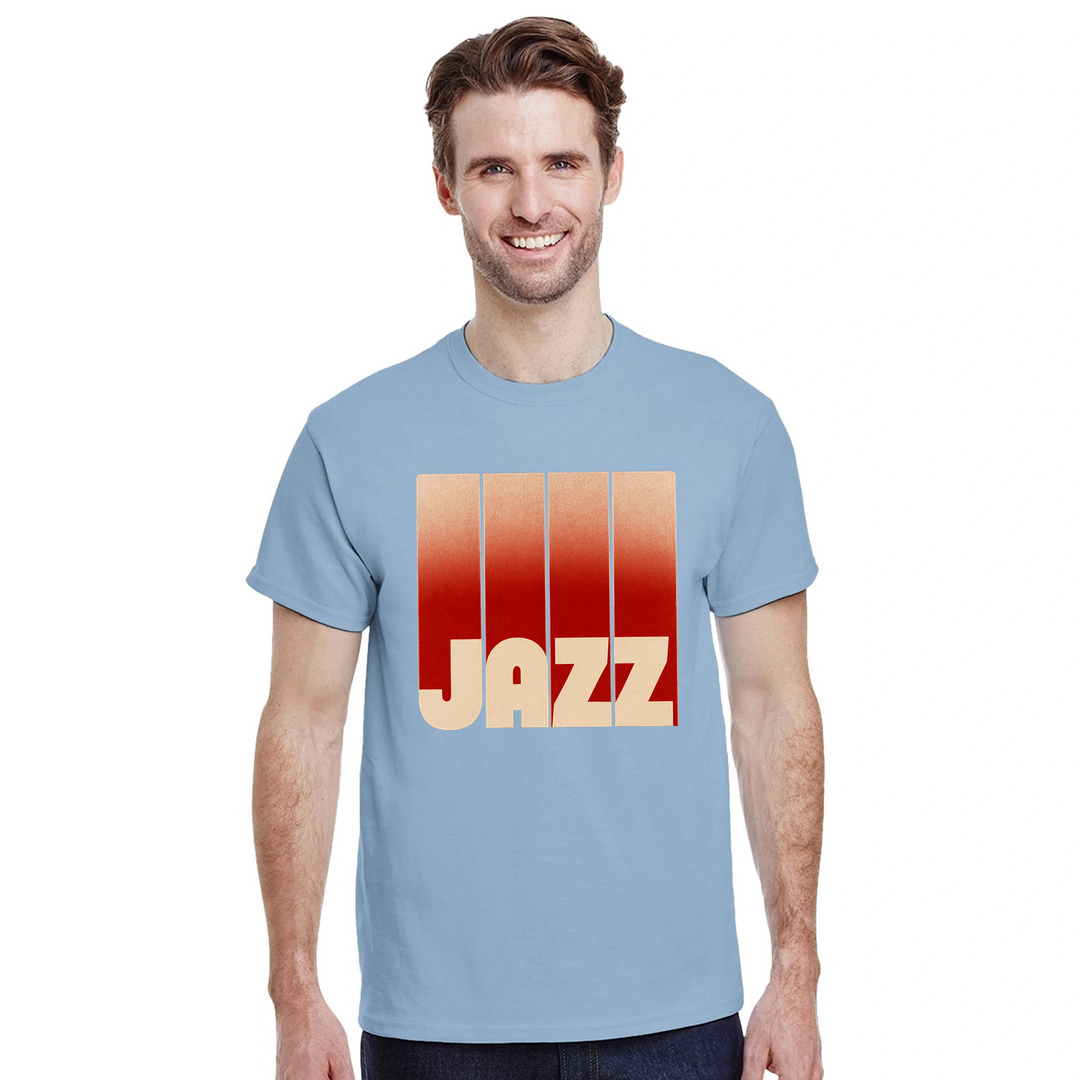 音楽愛好家にぴったりのジャズテーマTシャツ。鮮やかなデザインがジャズの本質を捉え、会話のきっかけになります。サイズはS、M、L、XL、XXLから選べます。