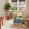 Pôster vintage de golfe Newtown Square com paleta verde e cinza, ideal para entusiastas do golfe e como presente para pais