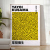 Färgglad Pumpkin Yayoi Kusama poster i grönt och svart, tillgänglig i flera storlekar som 50x70 cm och 30x40 cm, perfekt för
