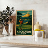 stunning Arcachon Golf Poster perfect blend vintage art deco design vibrant yellow gray tones gem ideal wall best gift golfers style