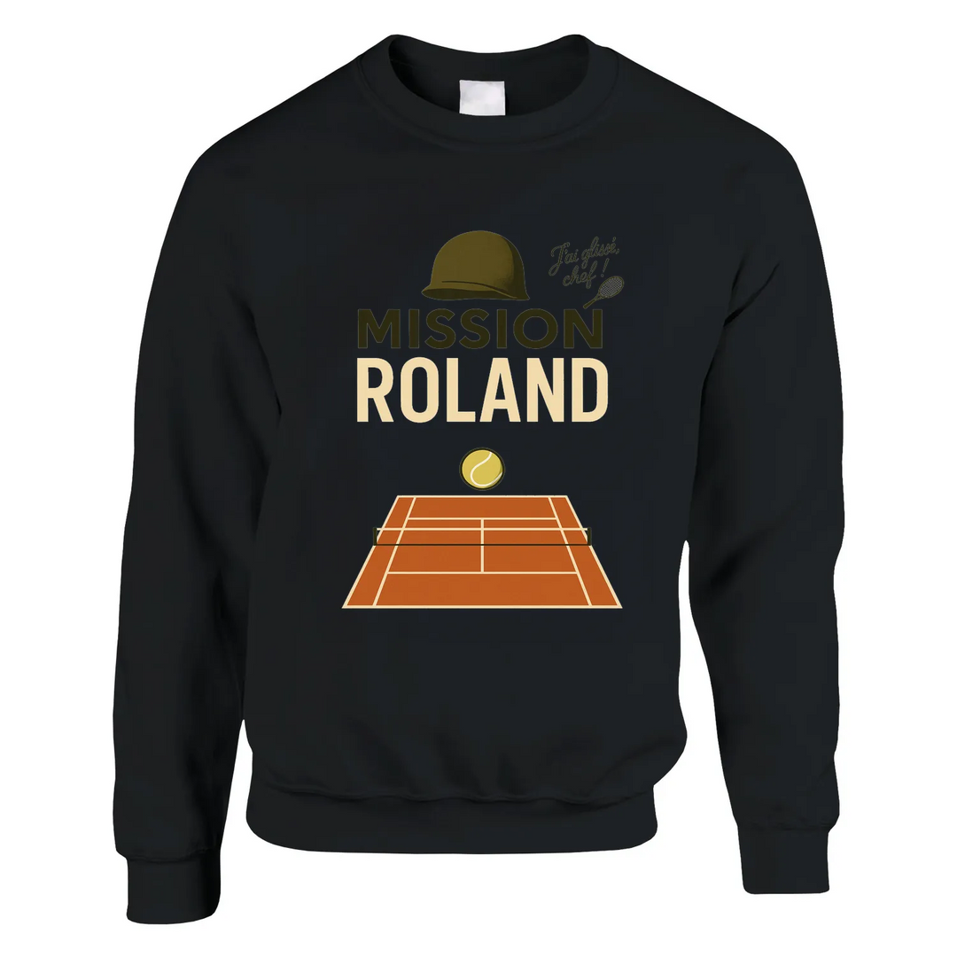 Mission Roland Tennis Sweater un pull épais doux grâce mélange 50 % coton polyester une filature jet air boulochage coutures tricot imprimé élasthanne unisexe confortable coupe classique