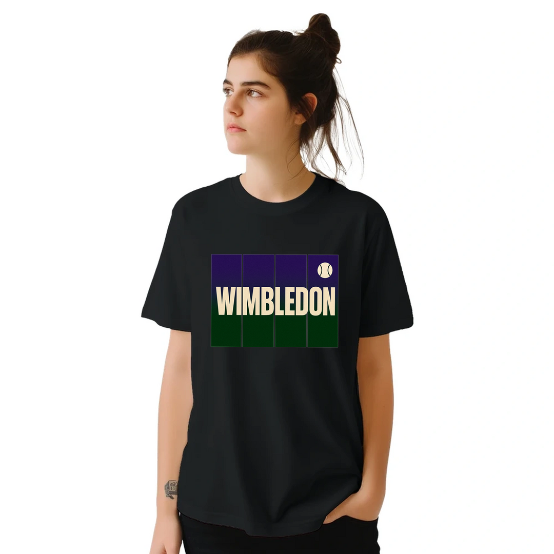 T-shirt de ténis Wimbledon, ideal para fãs e jogadores, com um design vibrante e confortável em algodão respirável