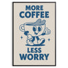 kitchen More Coffee Less Worry poster blue gray cm stylish decor piece perfect lovers tranquility space unframed options