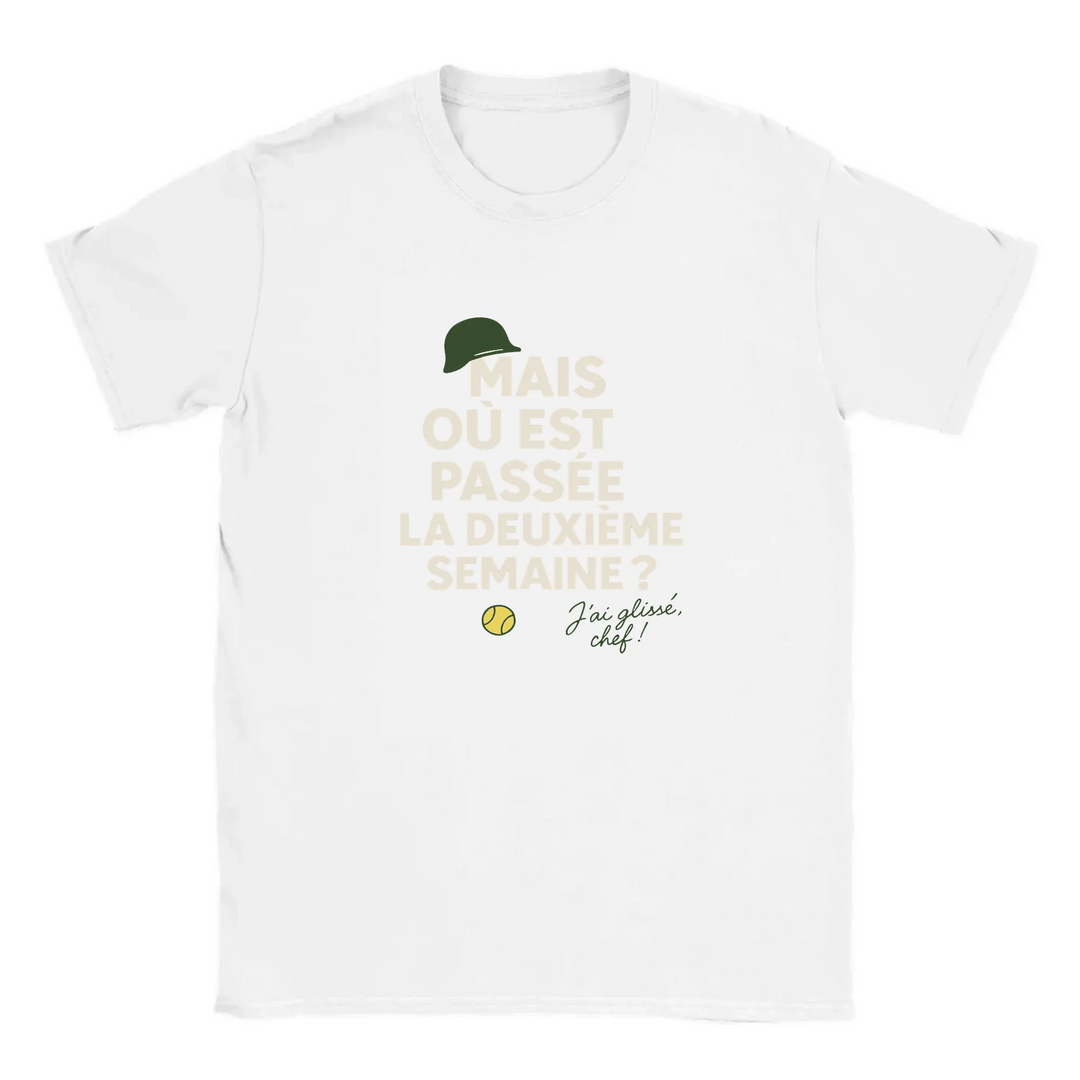 Image White de Où est passée la deuxième semaine Tennis Tshirt