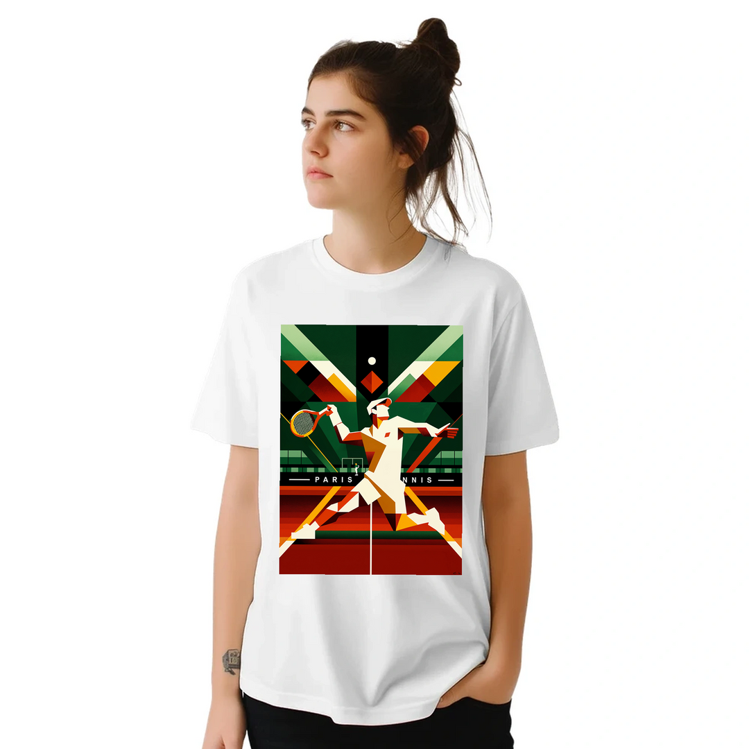 T-shirt τένις Παρισιού με κομψό σχέδιο, ιδανικό για γήπεδο και καθημερινές εμφανίσεις
