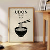 kitchen decor vibrant udon noodle poster bold orange black food lovers eye design sizes flavor space
