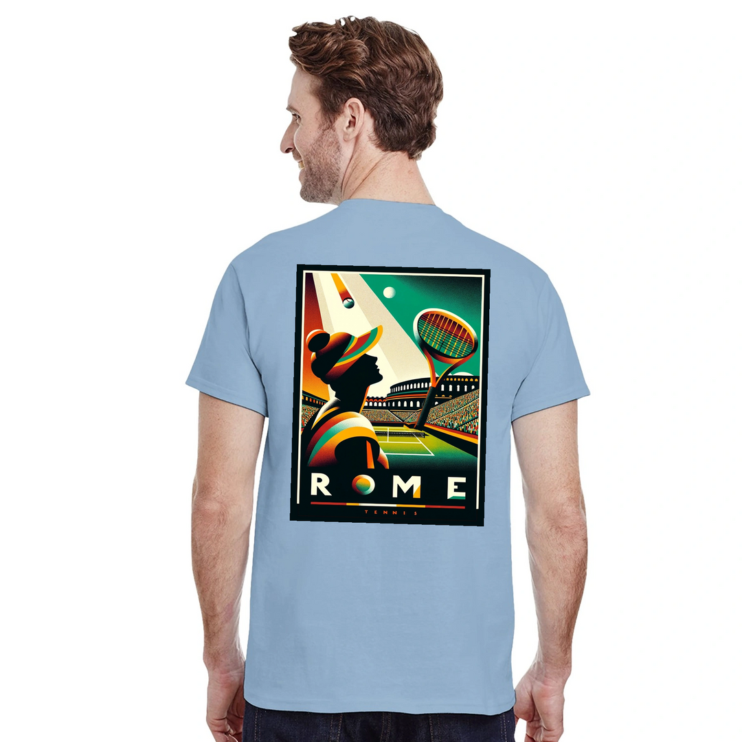T-shirt game Roma Tennis T Shirt stylish tee vibrant design love iconic spirit practice sessions casual outings comfort style passion court sizes available M L XL XXL