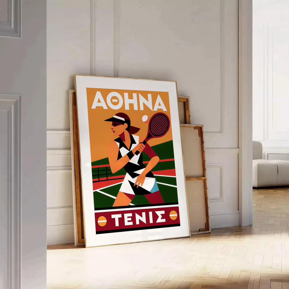 space striking Athena Tennis 22 poster bold red black design essence game enthusiast dynamic touch decor available A4 cm A0