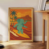 affiche adorable Kid Elephant Surf un incontournable une touche ludique décoration chambre enfant nuances gris vert art mural intérieur disponibles cm poster