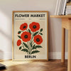 affiche Flower Market Berlin Botanical 9 un chef - œuvre florale vintage nuances noir rouge intérieur disponible 50x70 30x40 style unique