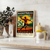 Vintage Basketball Poster im Art Deco Stil mit dem ikonischen Brussels 13, erhältlich in 50x70 oder 30x40. Perfekt für Basket