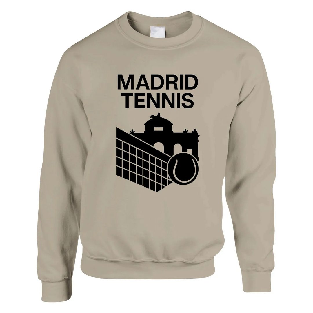 Madrides tenisa džemperis, kas nodrošina komfortu un stilu, izgatavots no 50/50 kokvilnas un poliestera, ar mīkstu un izturīg