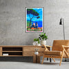 Affiche captivante côte amalfitaine Italie nuances marron vert beauté naturelle région pittoresque idéal amoureux voyages paysages