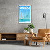 space stunning Dubai poster gray blue hues wall art unique gift occasion unframed version style