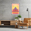 Exotisme Inde affiche vibrante teintes rouge vert cadeau idéal amoureux voyage culture pièce captivante parfaite espace disponible cadre