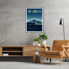 énergie vibrante Los Angeles affiche captivante teintes vert bleu cadeau parfait amoureux Californie formats variés A4 cm A0